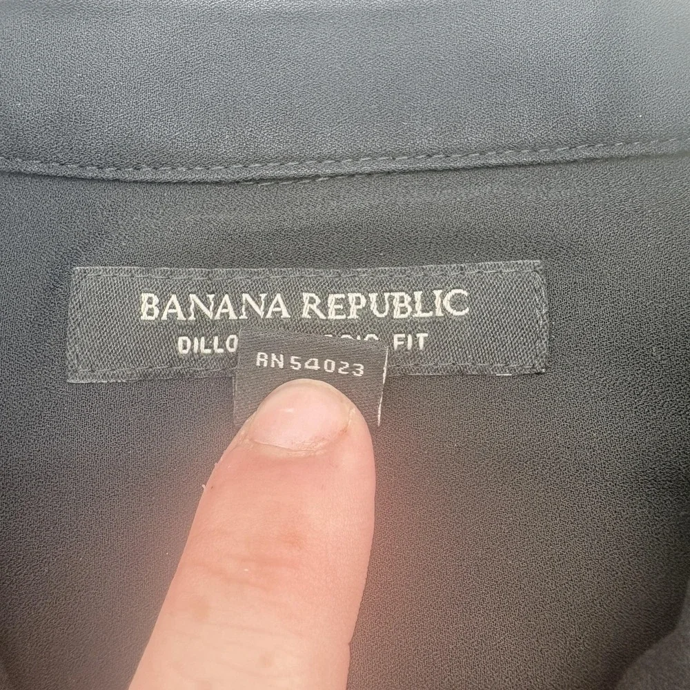 Banana Republic Shirt Mens XS Black Dillon Classic Fit Long Sleeve Button Up